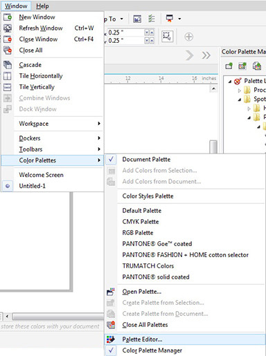 Palette Editor launch