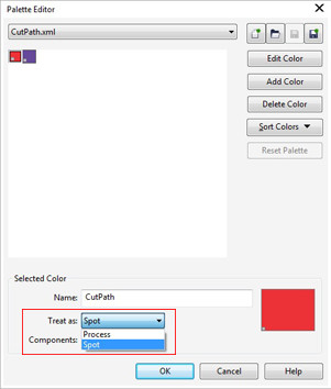 Cutpath color settings