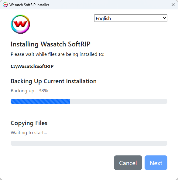 File Installation Page Screenshot